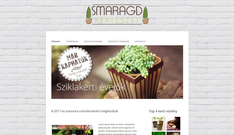 Weboldal - Smaragd Kertészet - fiktiv