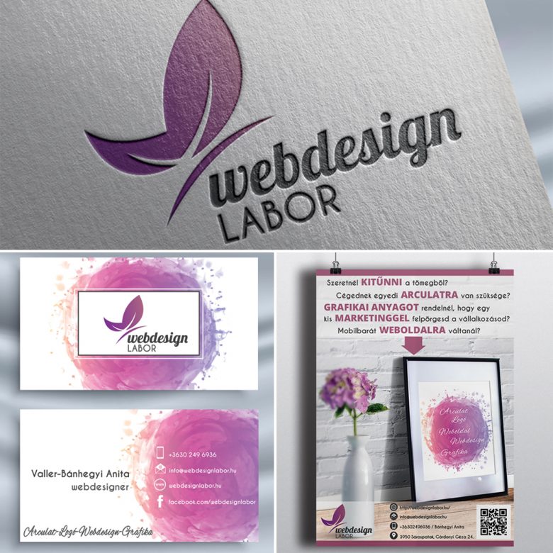 Webdesignlabor arculat: logó, névjegykártya, plakát
