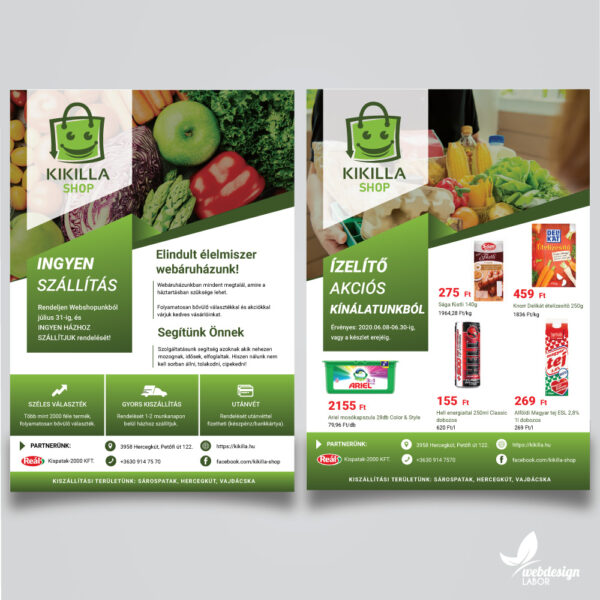 Szórólap - Kikilla Shop - Élelmiszer webáruház
